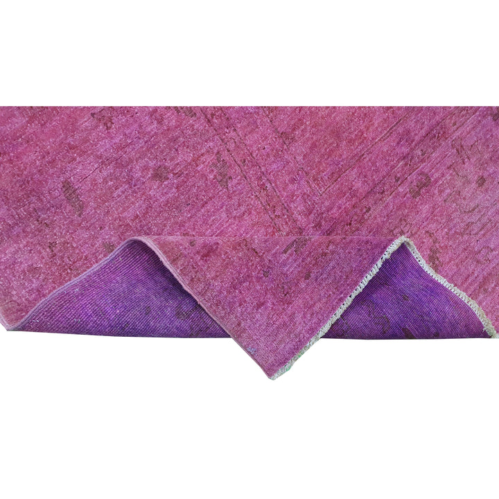 Hand Knotted Overdyed Area Rug in Pink