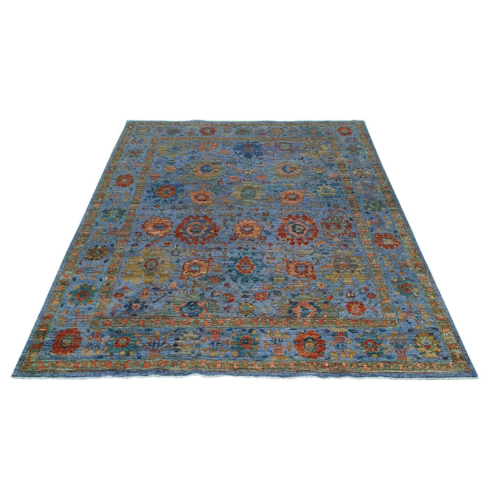 Hand Knotted Overdyed Area Rug in Blue