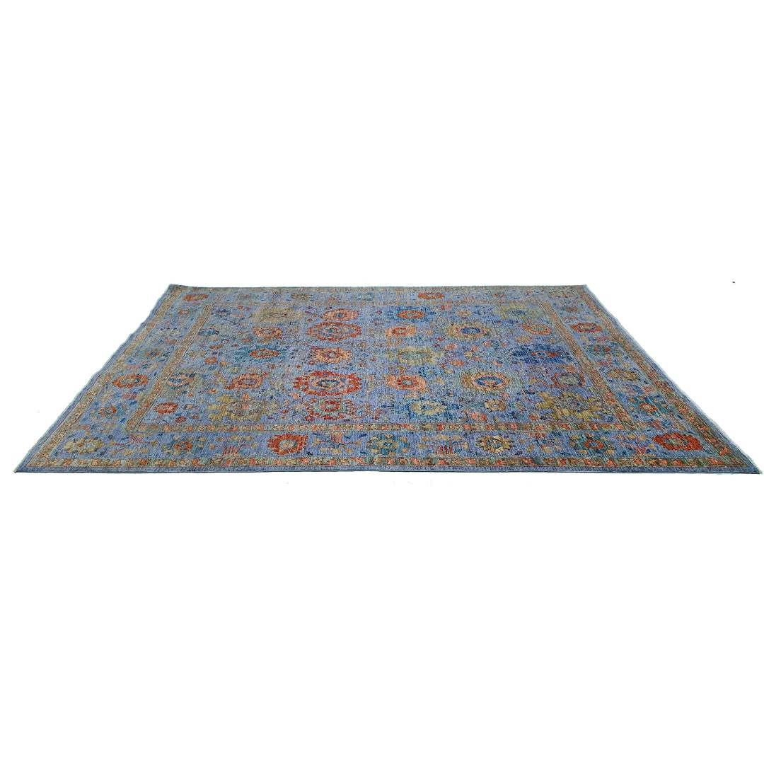 Hand Knotted Overdyed Area Rug in Blue