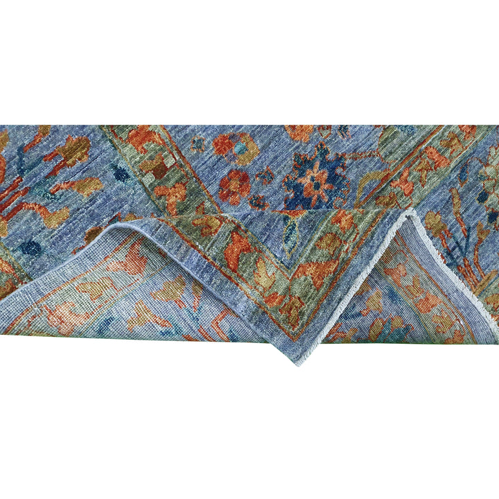 Hand Knotted Overdyed Area Rug in Blue