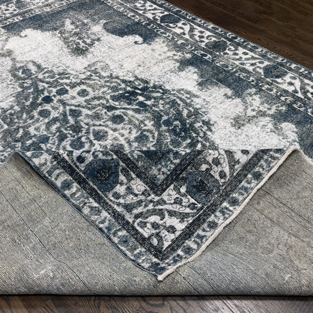 Distressed Cassidy Vintage Overdyed Rug  in gray