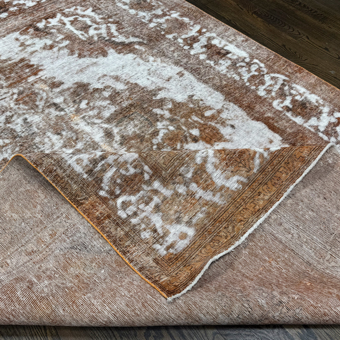 Distressed Decorative Vintage Overdyed Rug