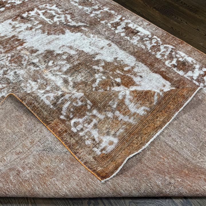 Distressed Decorative Vintage Overdyed Rug