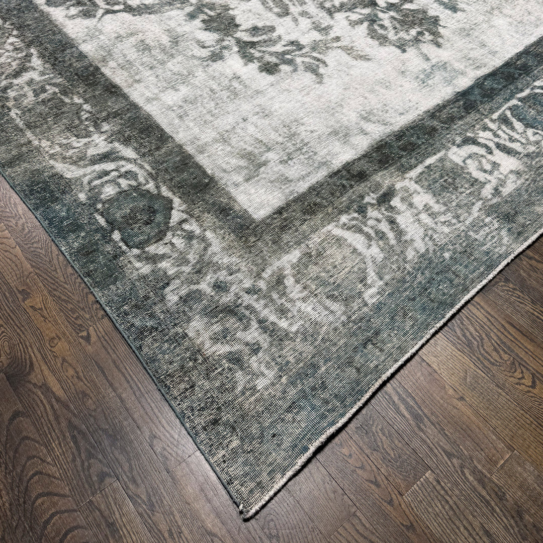 Distressed Wool Vintage Overdyed Rug