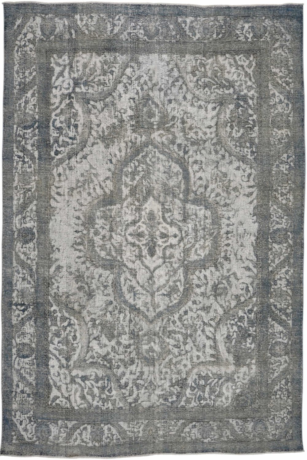 Distressed Criado Vintage Overdyed Rug in gray