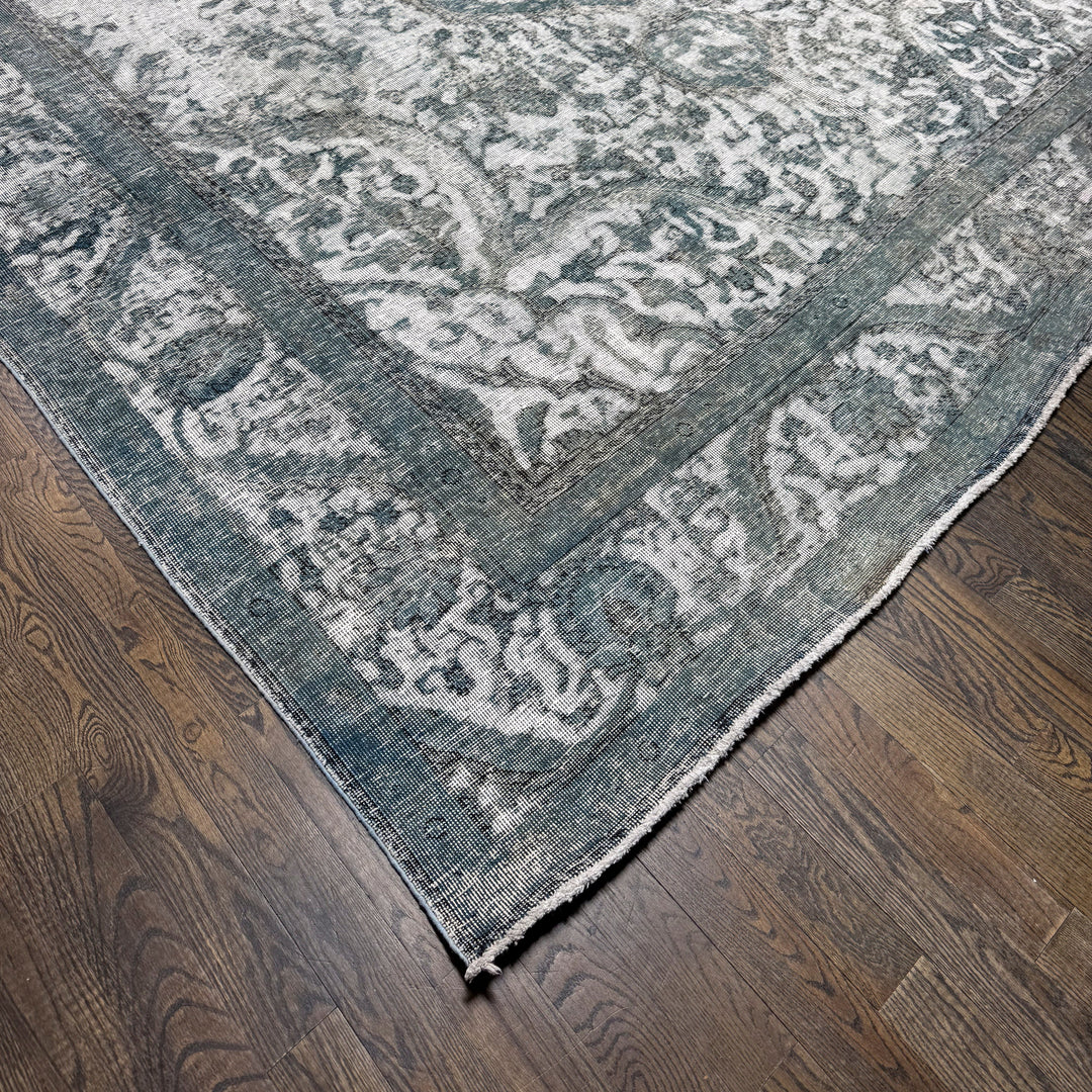 Distressed Criado Vintage Overdyed Rug in gray