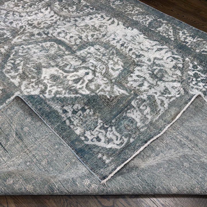 Distressed Criado Vintage Overdyed Rug in gray