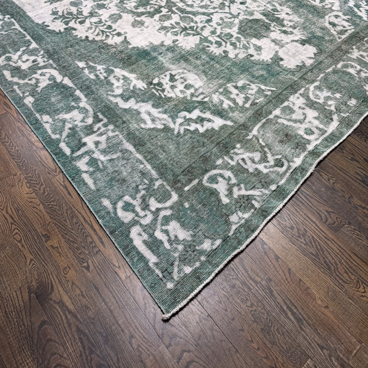 Distressed Dark Gray Vintage Overdyed Rug