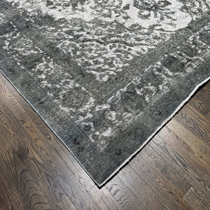 Distressed Delia Vintage Overdyed Rug in gray