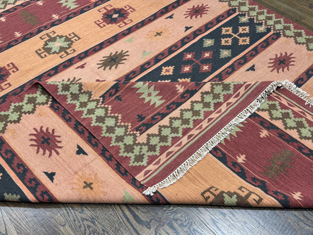 Indian Brown Woolen Dhurrie Rug