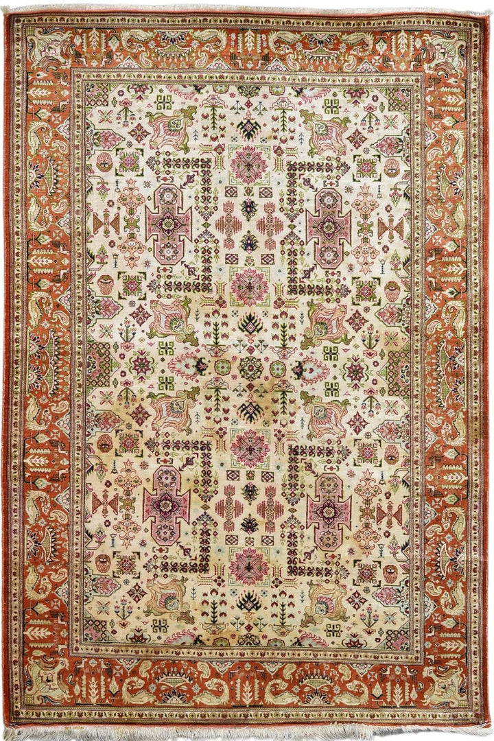 Antique Persian Turkish Silk Rug