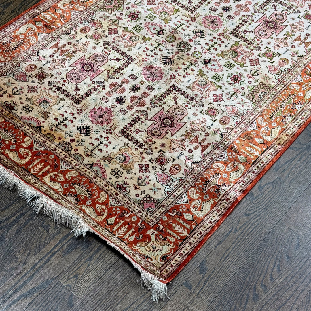 Antique Persian Turkish Silk Rug