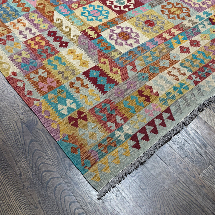 New Afghani Kilim Rug in Brown 