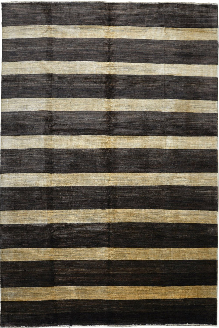 Handmade Modern Afghani Wool Rug in Brown