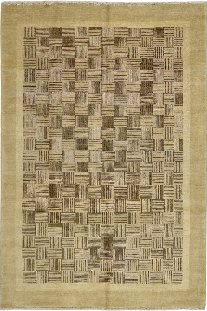 Handmade Modern Afghani Wool Rug in beige 