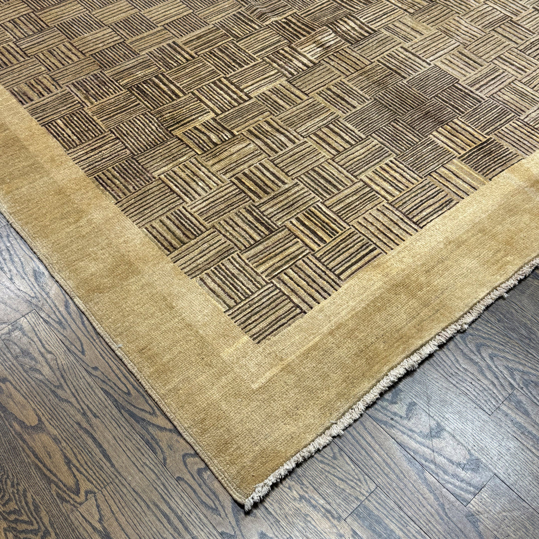 Handmade Modern Afghani Wool Rug in beige 