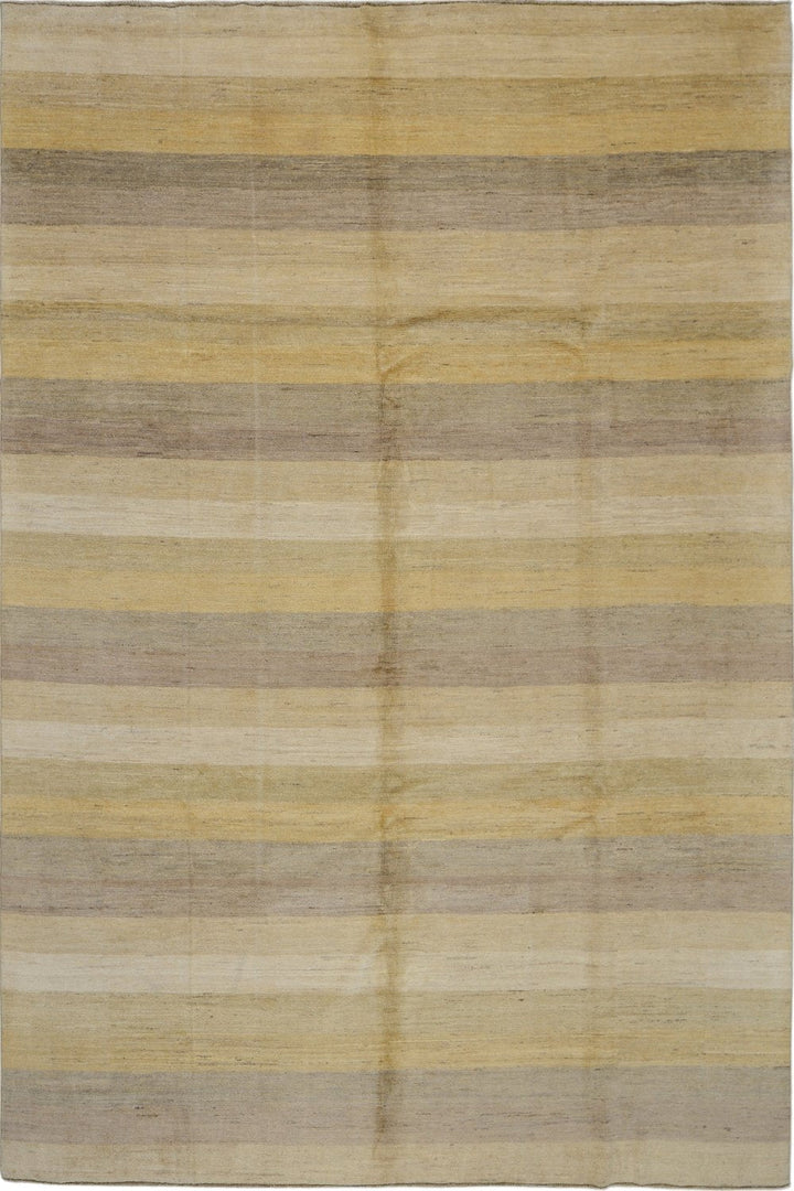 Handmade Modern Afghani Wool Rug in Beige 