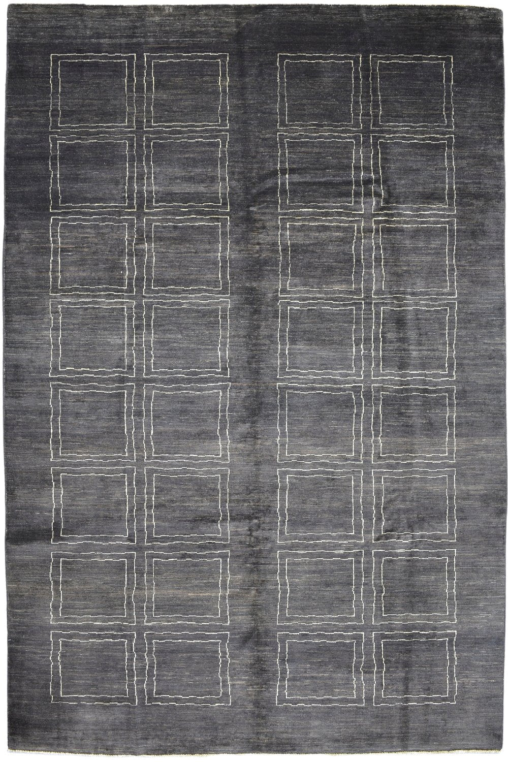 Handmade Modern Afghani Wool Rug in Brown