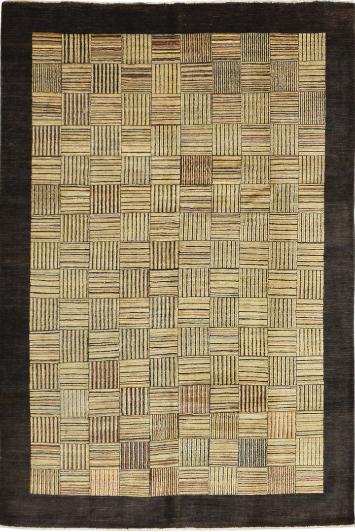 Handmade Modern Afghani Wool Rug in beige 