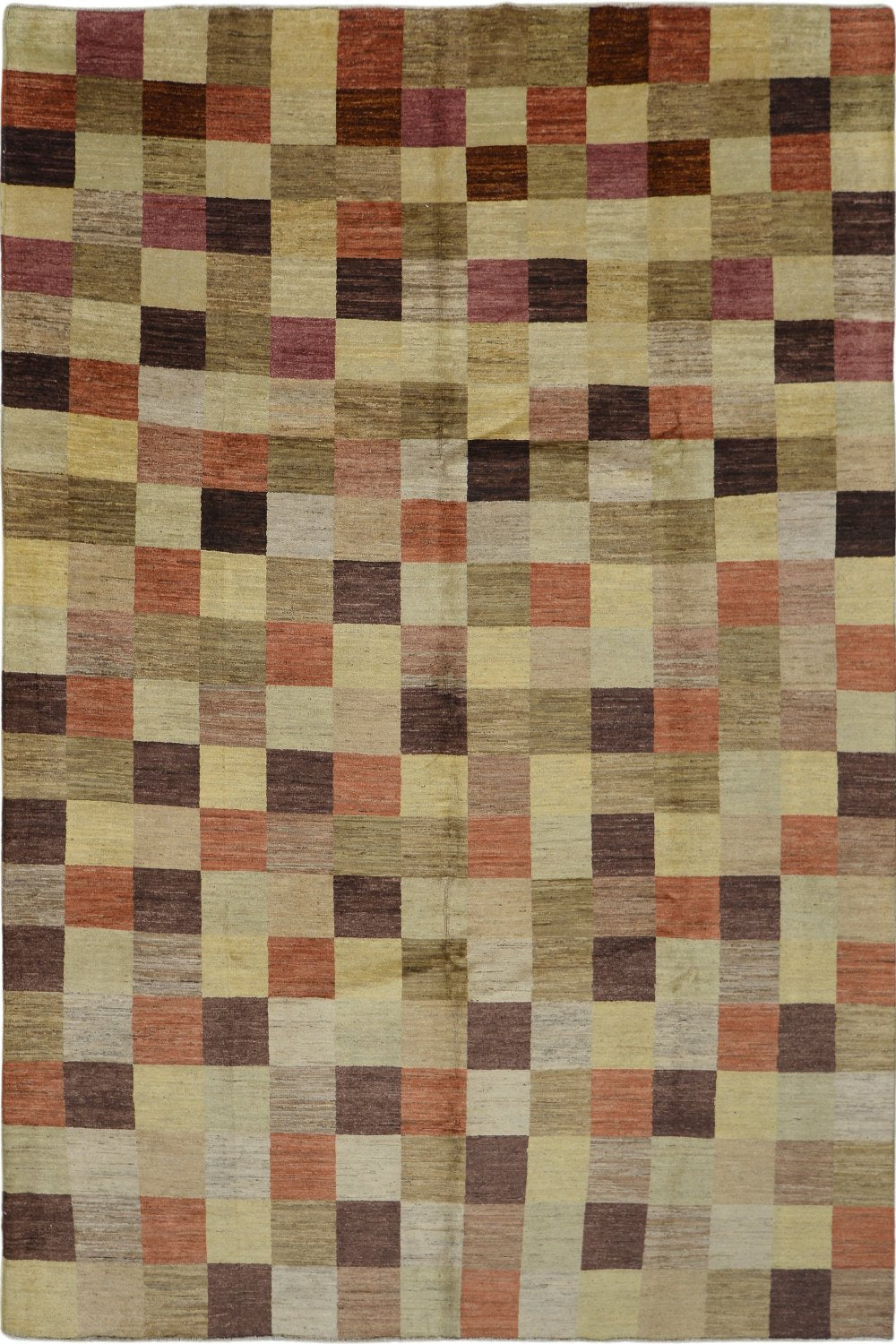 Handmade Modern Afghani Wool Rug in beige