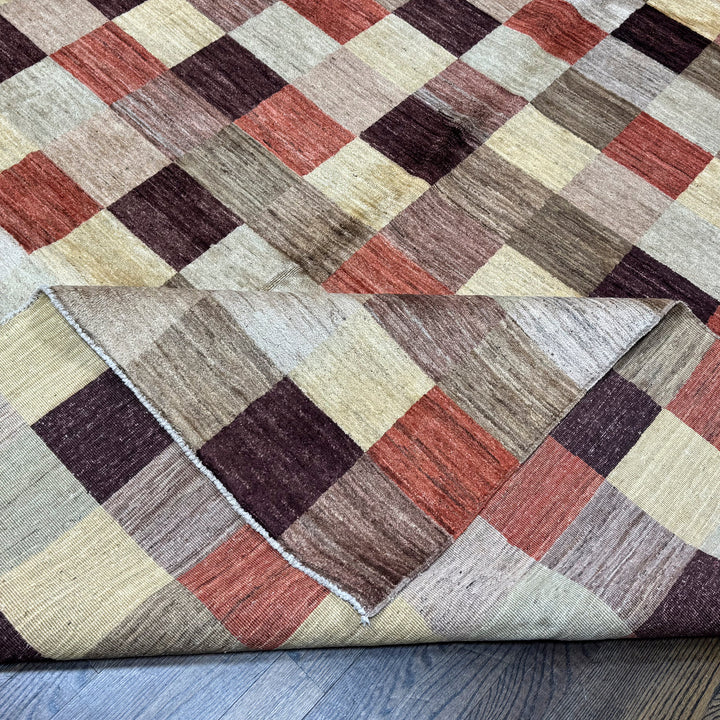 Handmade Modern Afghani Wool Rug in biege 