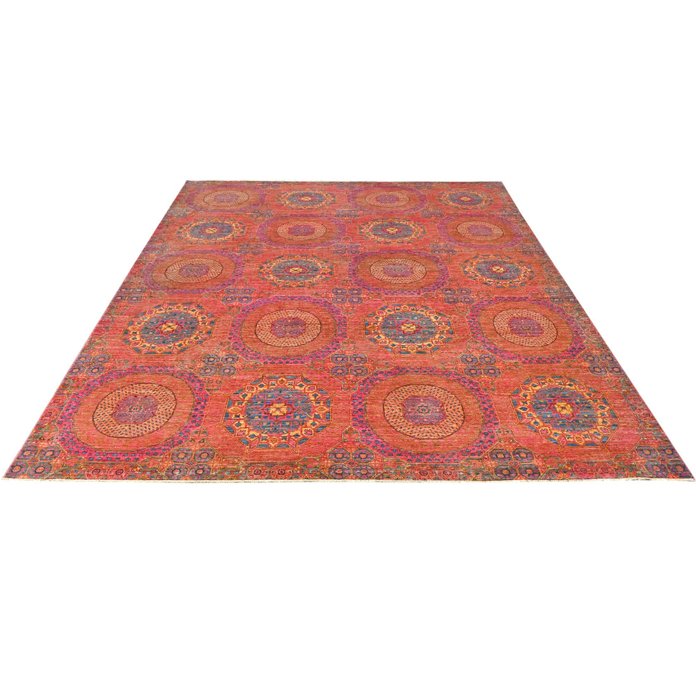 Hand Knotted Ariana Area Rug in red 