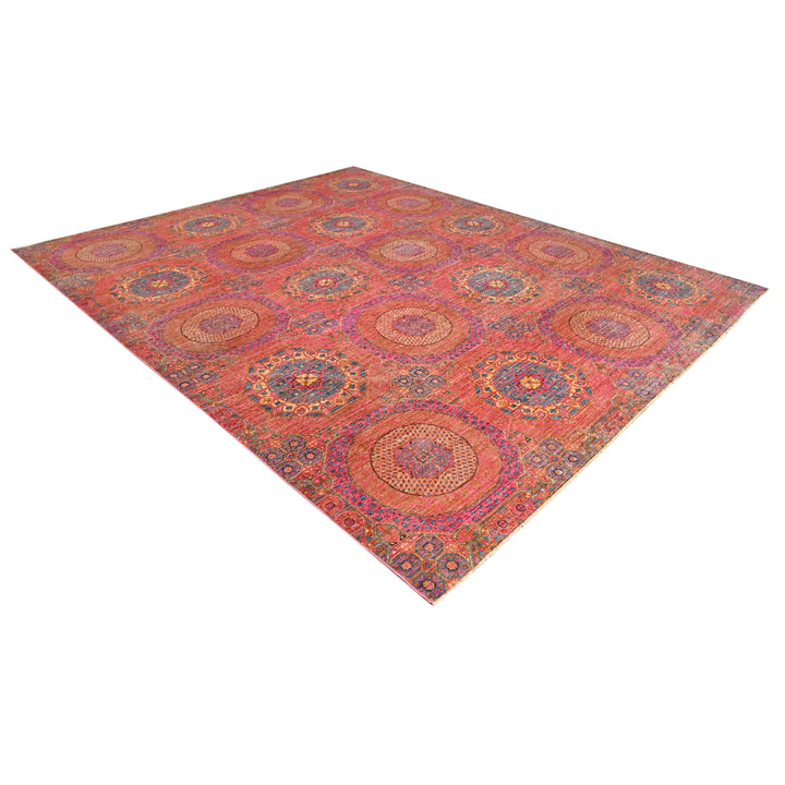 Hand Knotted Ariana Area Rug in red 