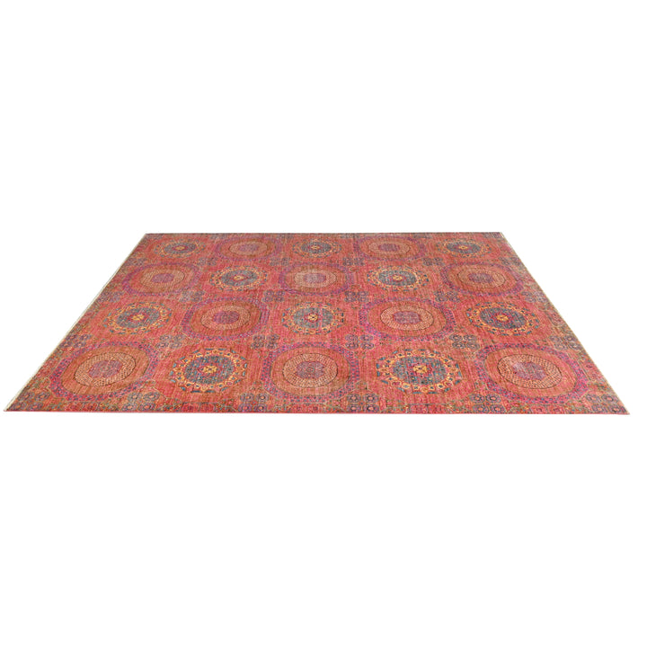 Hand Knotted Ariana Area Rug in red 