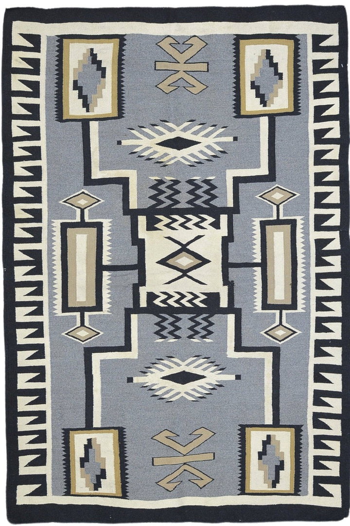 Old Flatweave Navajo Rug in Gray