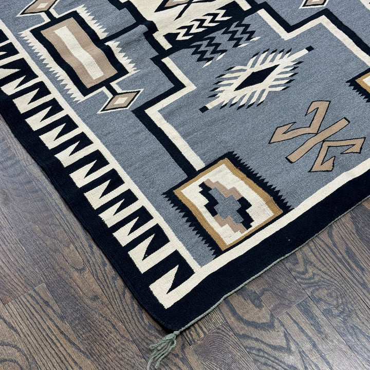 Old Flatweave Navajo Rug in Gray