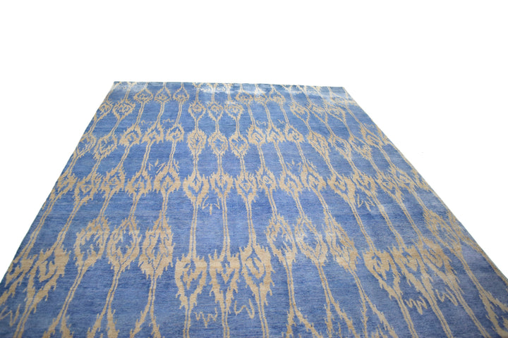 Modern Bamboo Silk Rug in Purple 