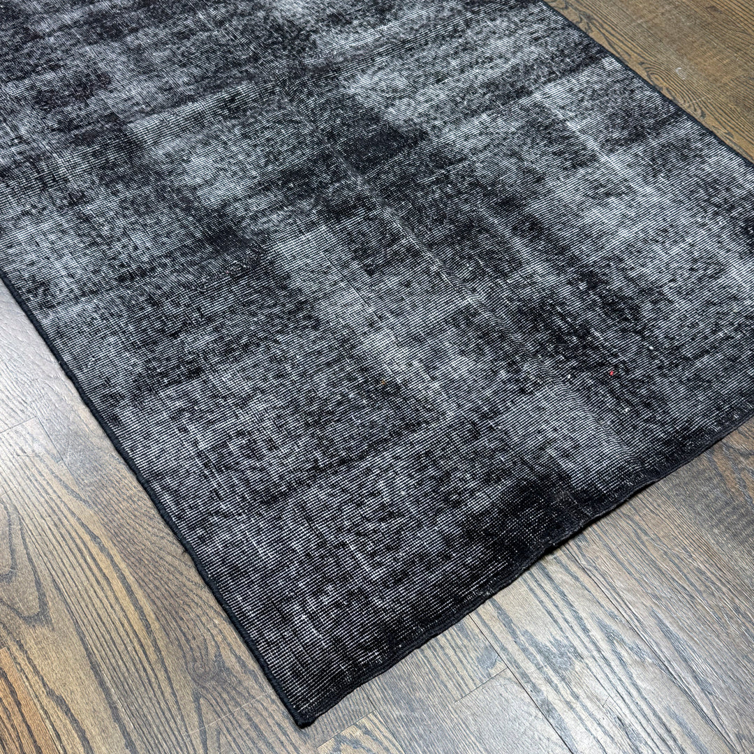 Handmade Turkish Overdyed Rug in Black 