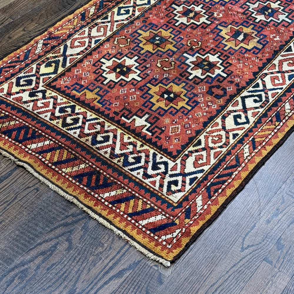 Antique Wool Caucasian Kuba Rug