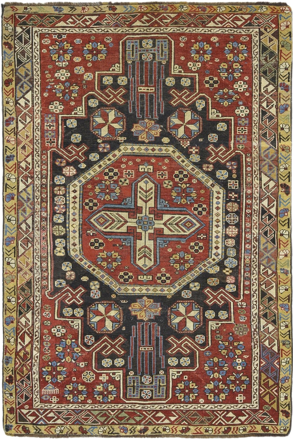 Antique Caucasian Kuba Rug