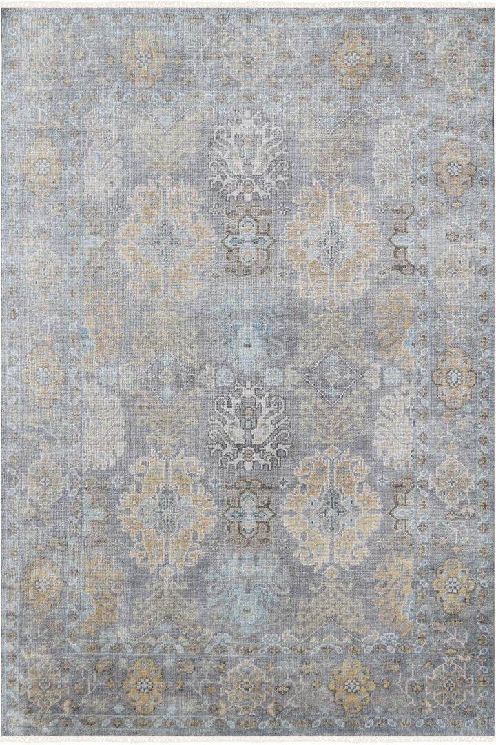 Hand Knotted Decorative Area Rug in gray