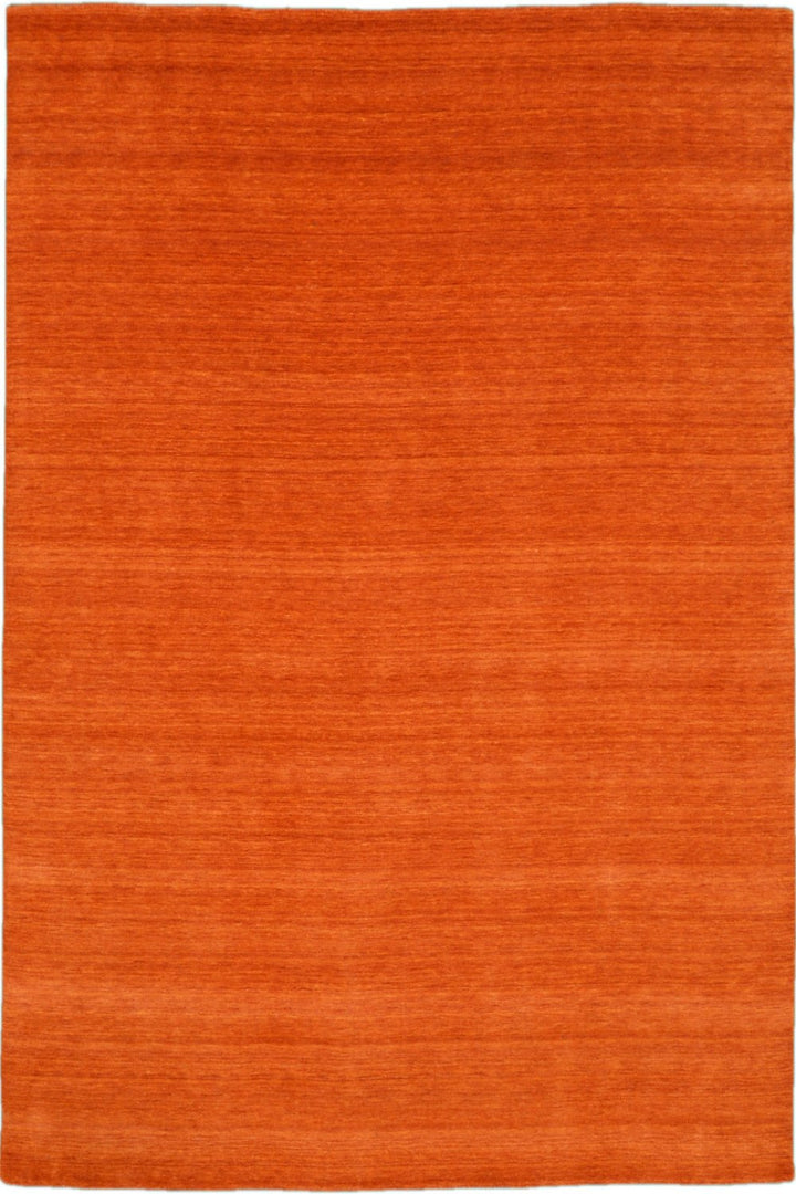 New Handmade Modern Lori Rug  in a Dark Orange Color