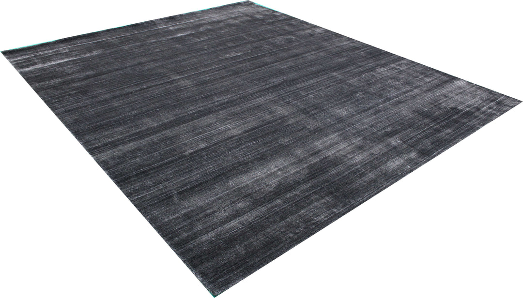 New Handmade Modern Anmol Bamboo Silk Rug - Charcoal Color