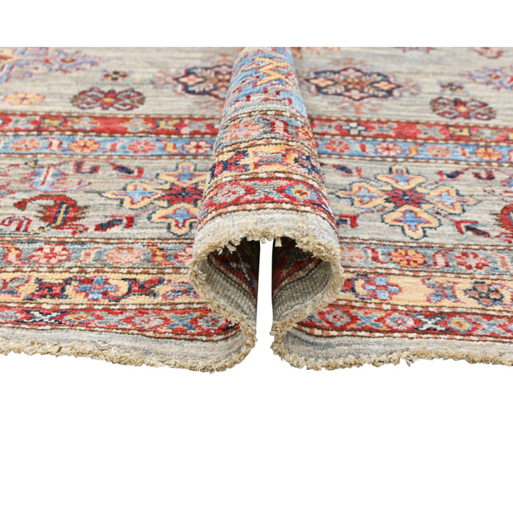 Hand Knotted Kazak Area Rug in Beige 