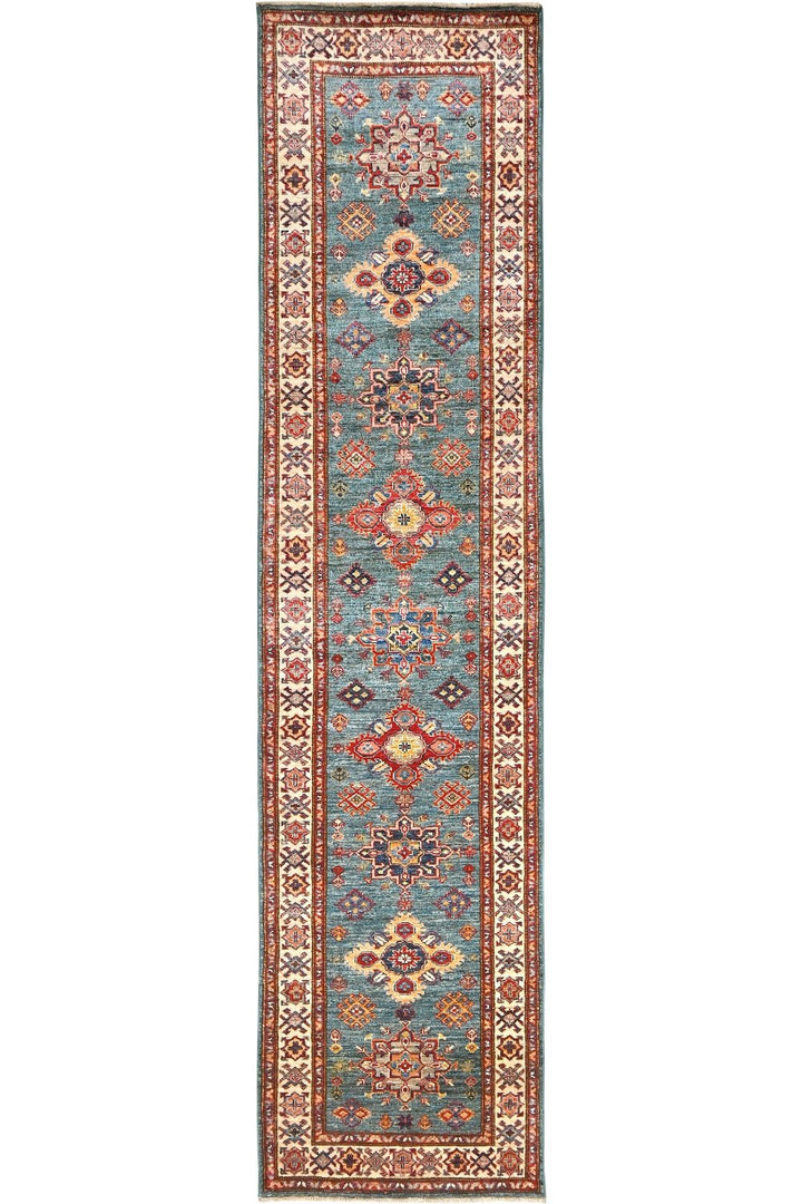 Hand Knotted Kazak Runner in Red 