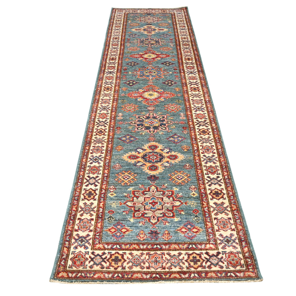 Hand Knotted Kazak Runner in Red 