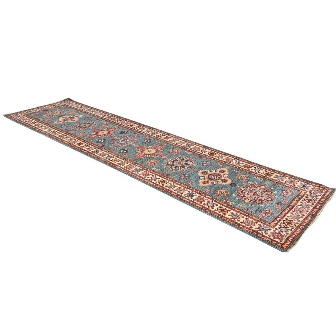 Hand Knotted Kazak Runner in Red 