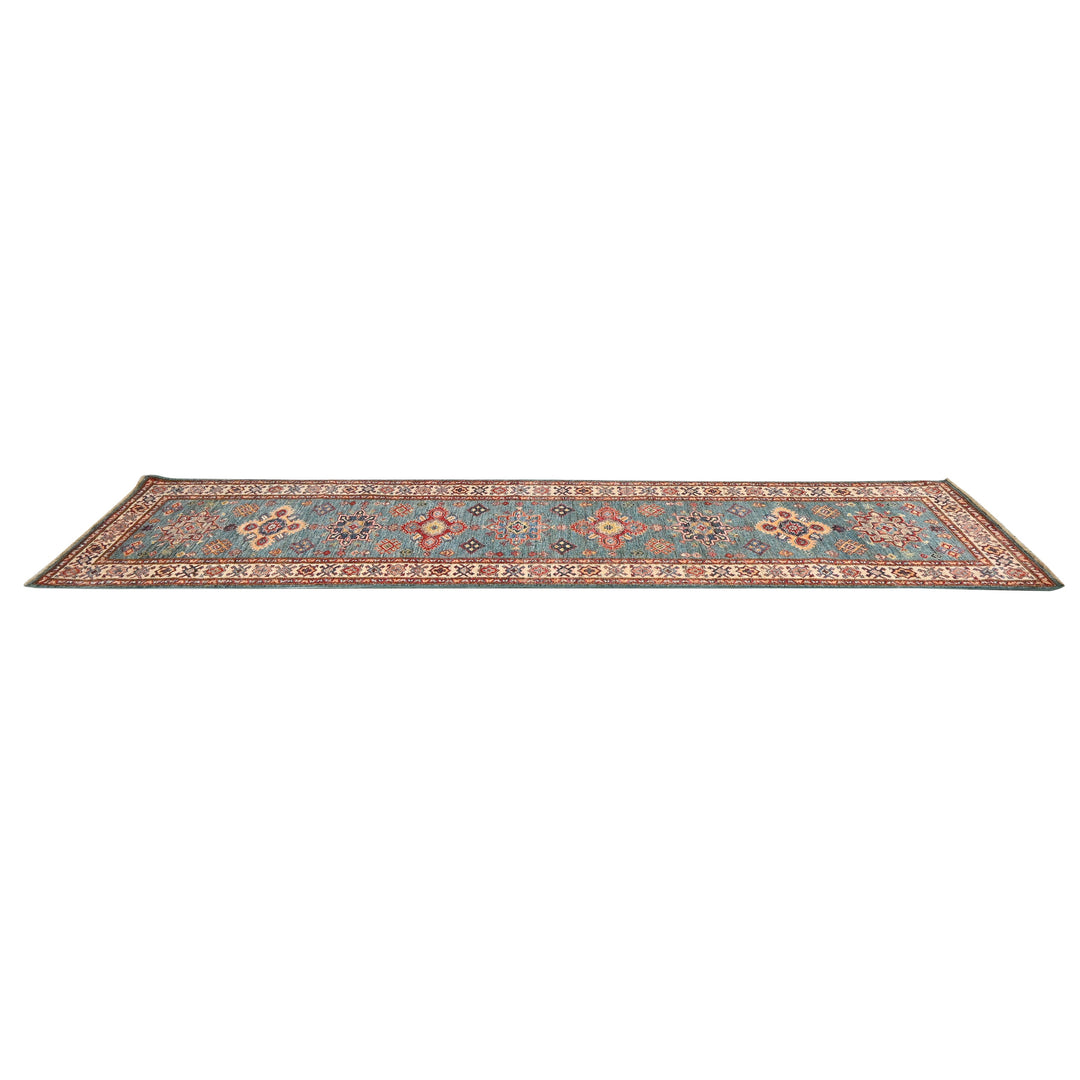 Hand Knotted Kazak Runner in Red 