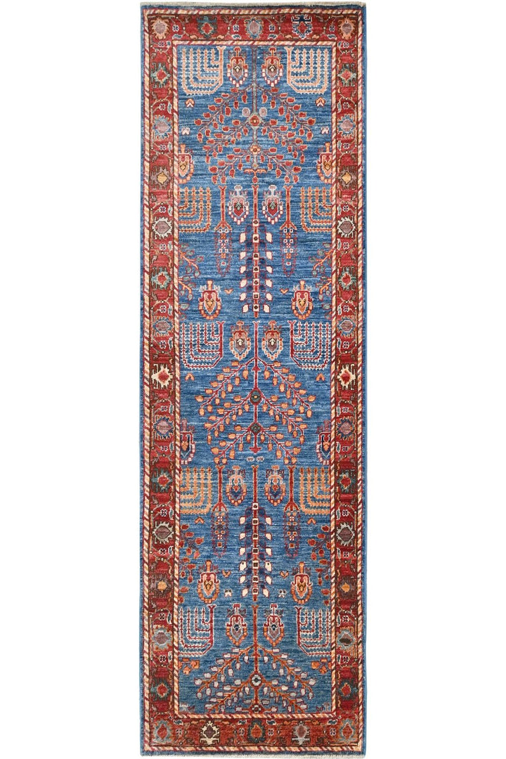 Hand Knotted Ariana Runner in Blue