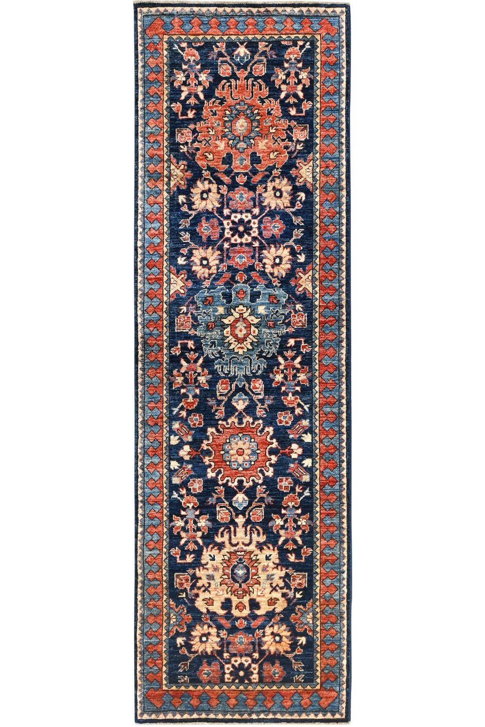 Hand Knotted Ariana Runner in Blue