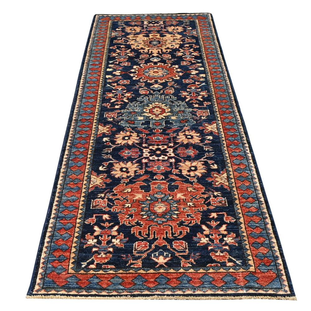 Hand Knotted Ariana Runner in Blue