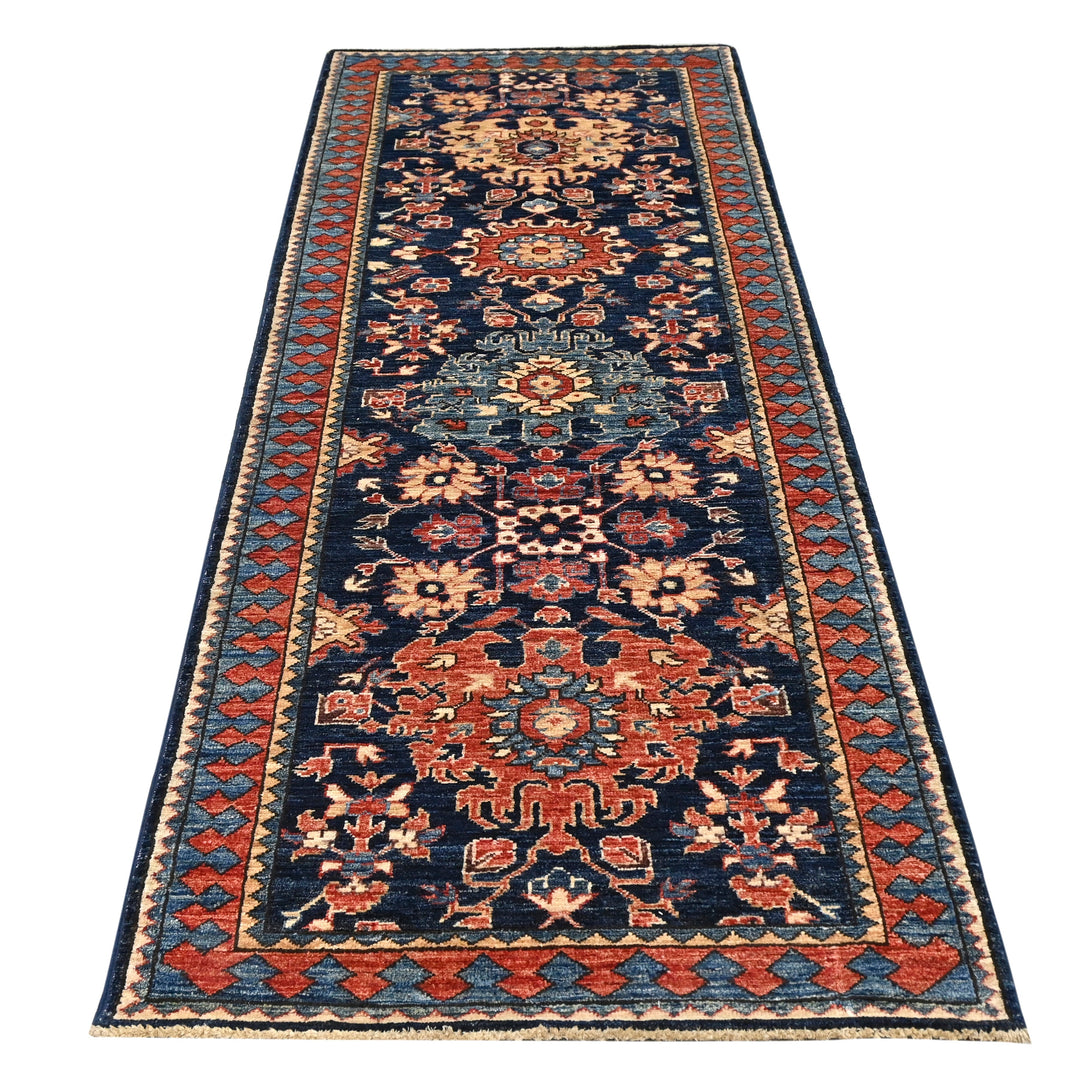 Hand Knotted Ariana Runner in Blue