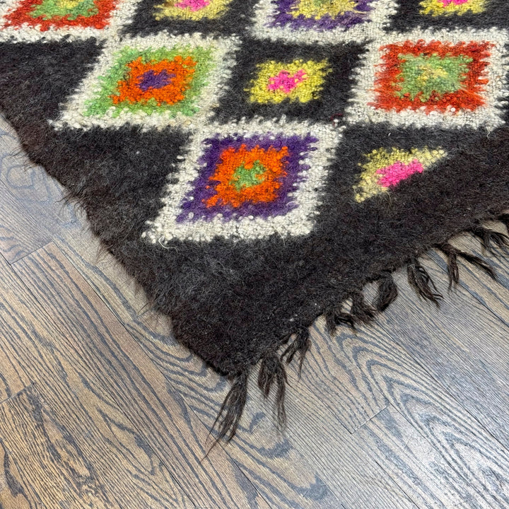 Old Moroccan Berber Rug in Black 