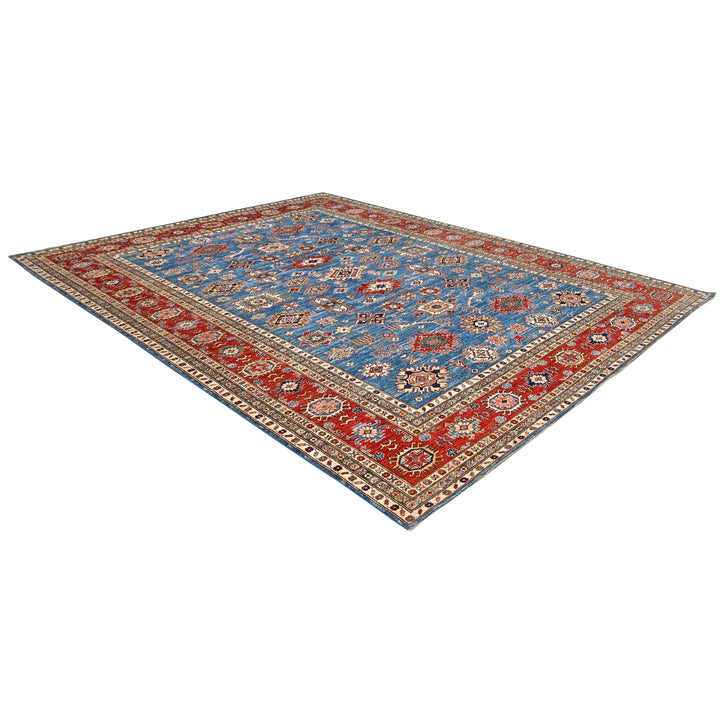 Hand Knotted Kazak Area Rug in Blue 