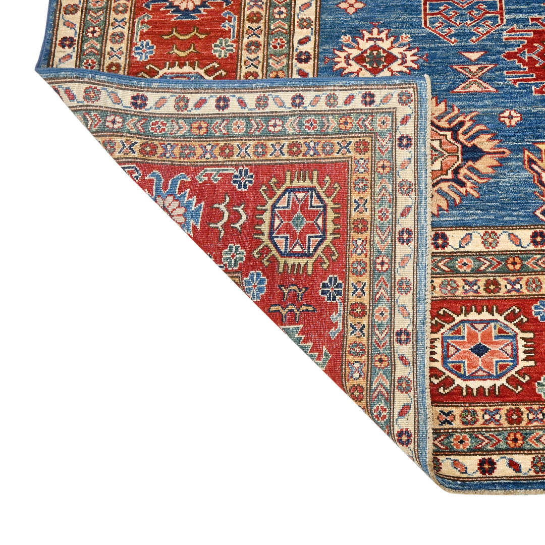 Hand Knotted Kazak Area Rug in Blue 