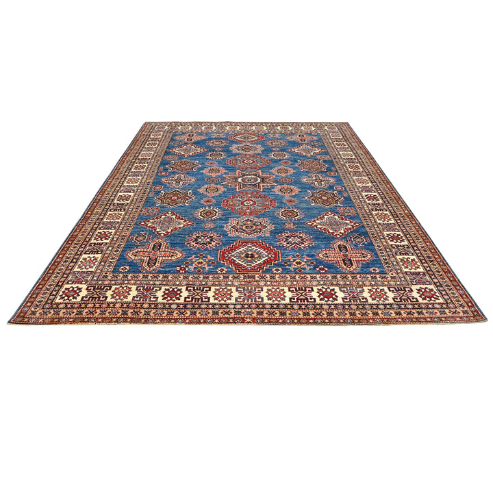 Hand Knotted Kazak Area Rug in blue